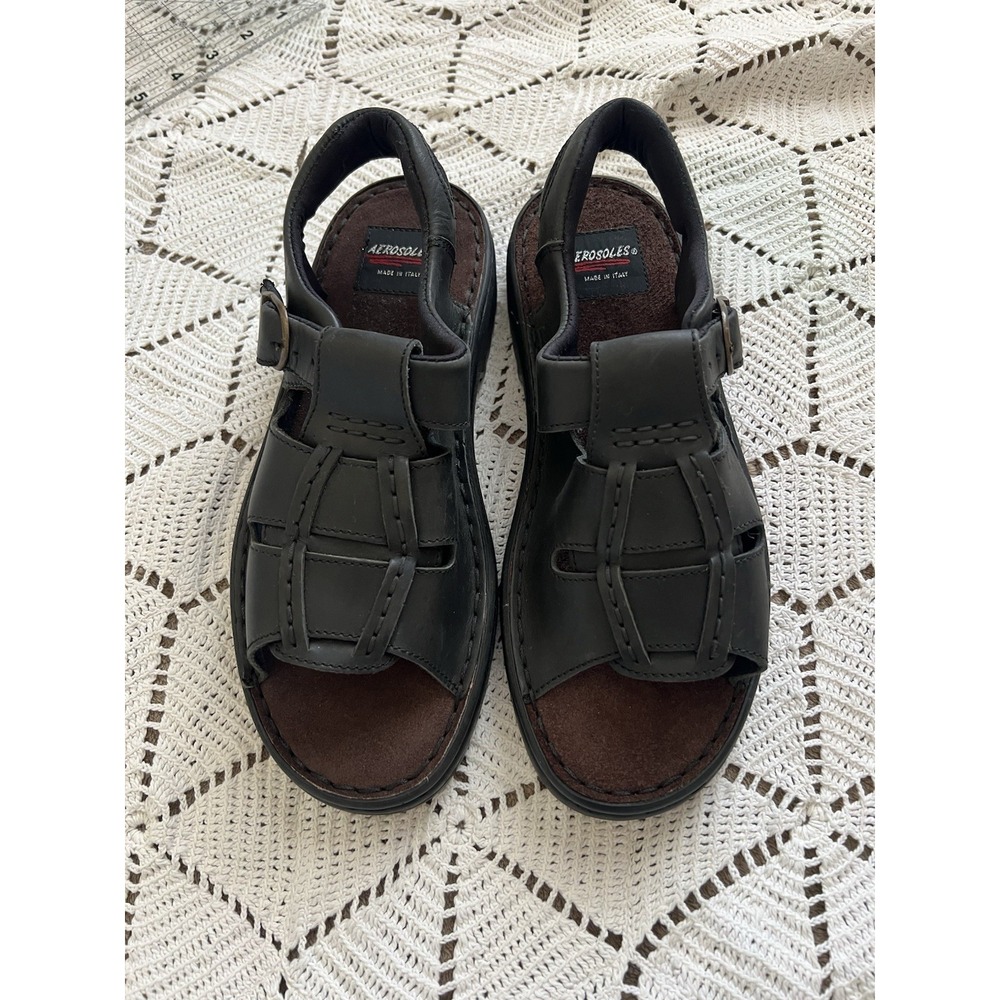 Aerosoles Men's Leather Fisherman Sandals –‎ Size 10 – Made in Italy Comfortable